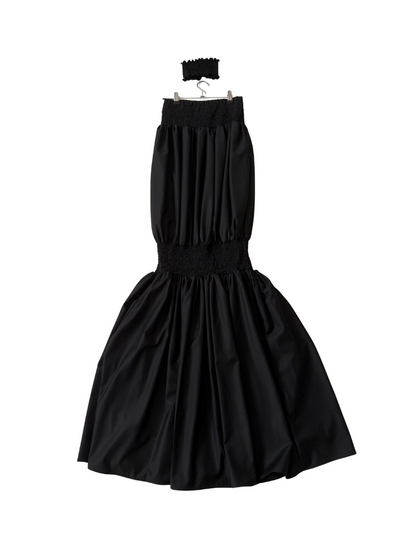 BLACK STRAPLESS DRESS