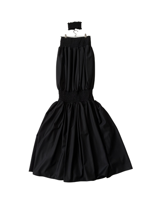 BLACK STRAPLESS DRESS