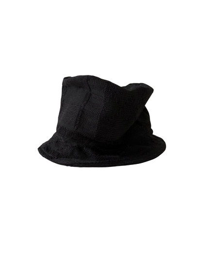 BLACK EMBROIDERED LOINCLOTH HAT