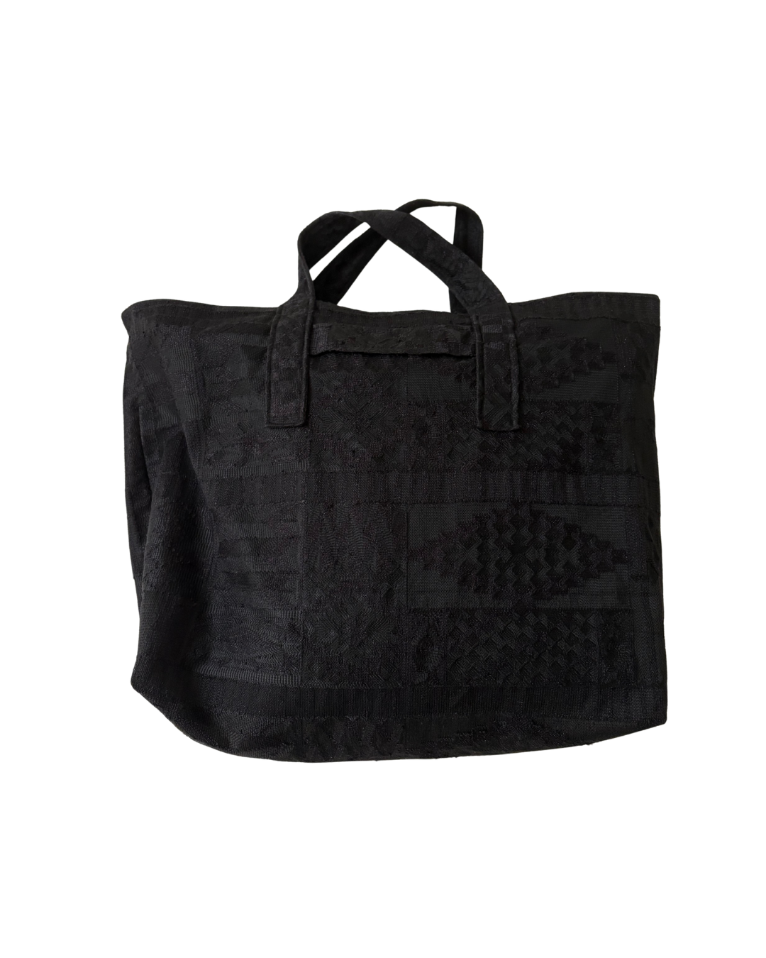 BLACK EMBROIDERED LOINCLOTH BIG BAG