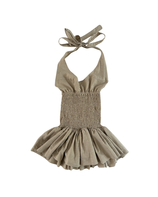 BEIGE HALTER TOP