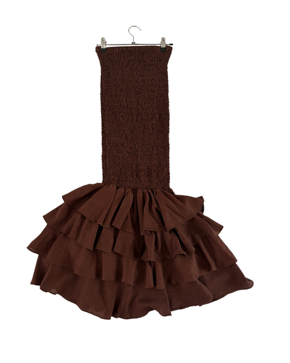 BURGUNDY BROWN FROUFROU SKIRT