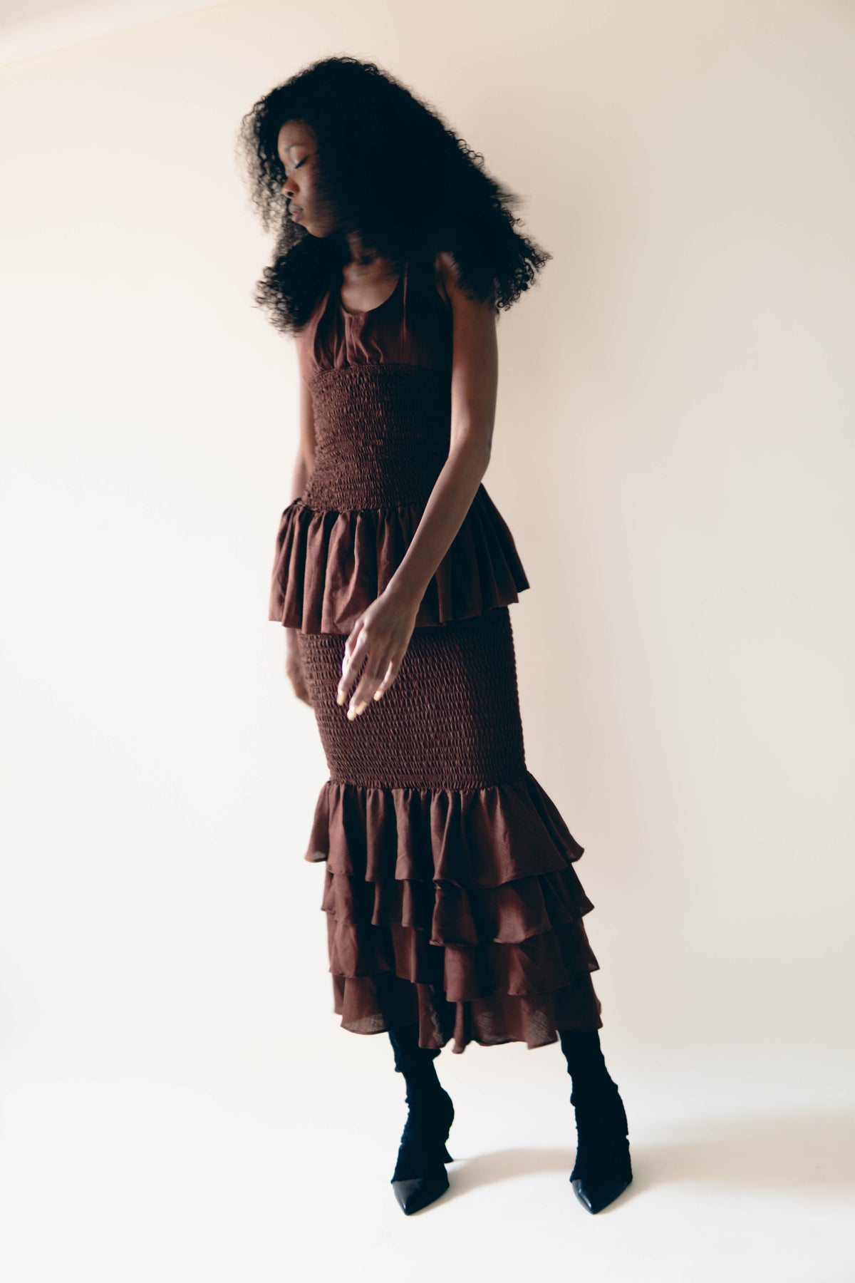 BURGUNDY BROWN FROUFROU SKIRT