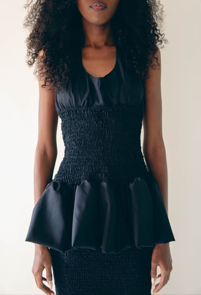 BLACK HALTER TOP