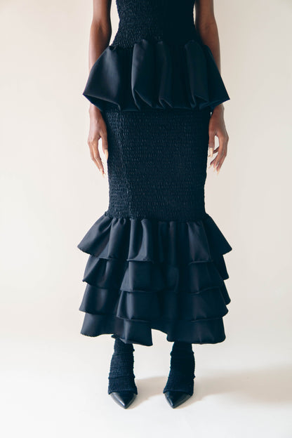 BLACK FROUFROU SKIRT